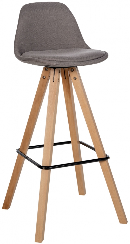 Barová stolička Corbin Square - látka, natura rám - taupe