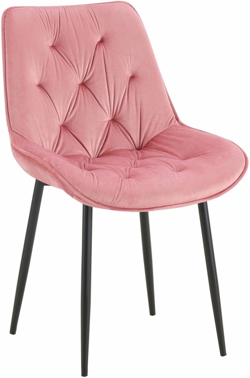 Jedálenská stolička Wallace - zamat - Ružová