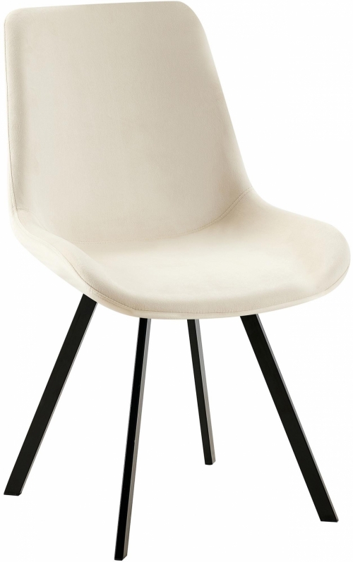 Jedálenská stolička Lewes - zamat - Krémová