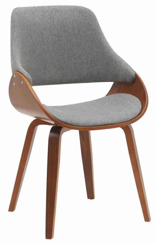 Jedálenská stolička Vangale - látka - Orech /Tmavo sivá