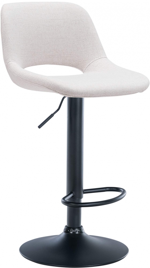 Barová stolička Camden - látka, čierny rám - Krémová
