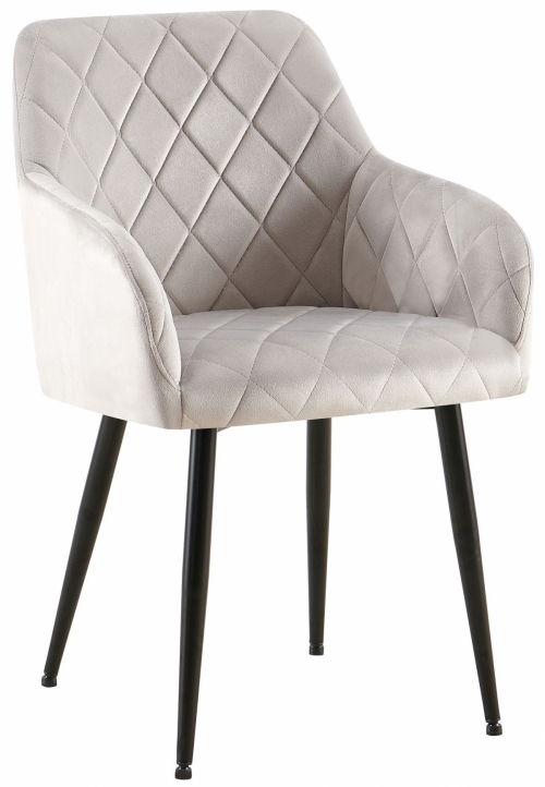 Jedálenská stolička Monett - zamat, B čierny rám - Sivá