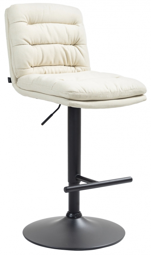 Barová stolička Damar - látka čierny rám - krémová