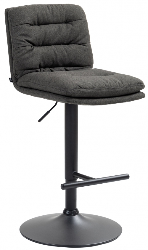 Barová stolička Damar - látka čierny rám - tmavošedá
