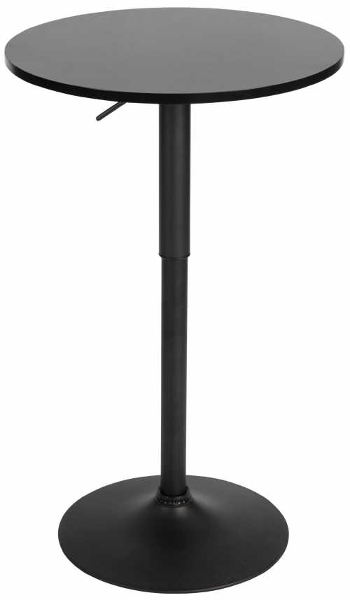 Barový stôl Lamoni - v85-106 cm x Ø60 cm - Čierna/čierna