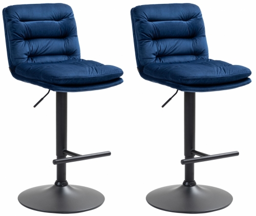 2x Barová stoličkaDamar - zamat, čierny rám - blue