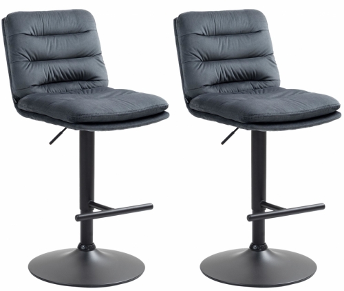 2x Barová stoličkaDamar - zamat, čierny rám - tmavo šedá