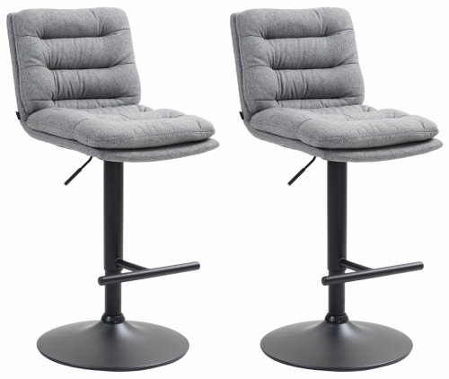 2x Barová stoličkaDamar - látka, čierny rám - šedá