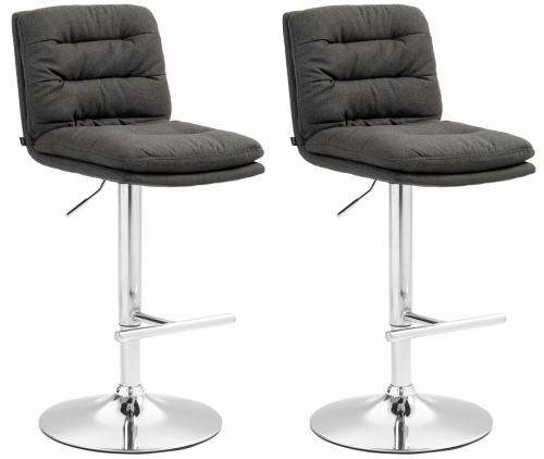 2x Barová stoličkaDamar - látka, chróm rám - tmavo šedá