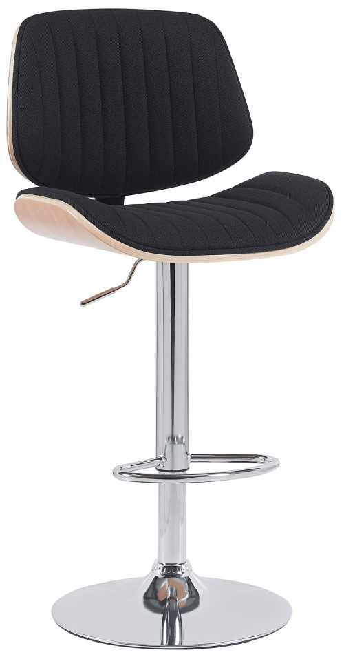 Barová stolička Clawson - látka, chróm rám - natura/čierna