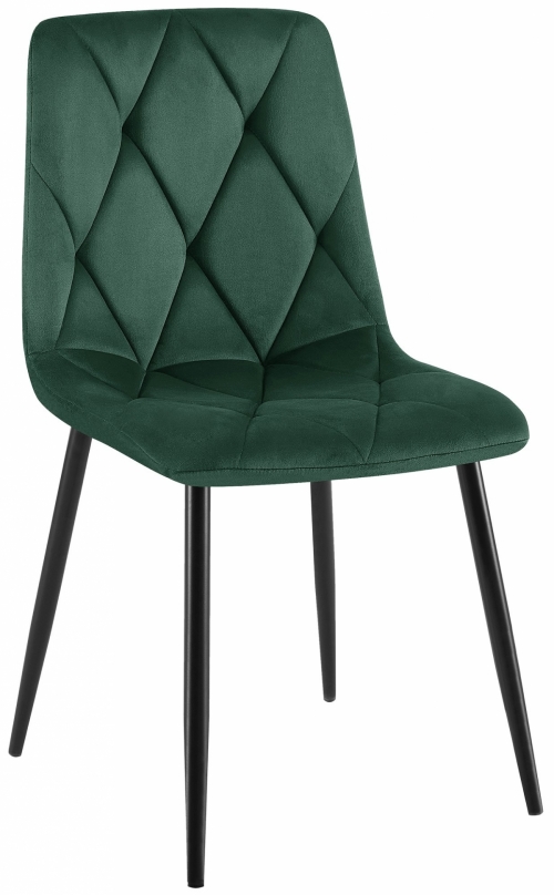 Jedálenská stolička Clairton zamat - tmavo zelená