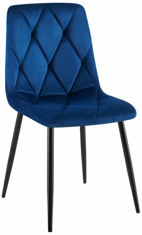 Jedálenská stolička Clairton zamat - tmavomodrá