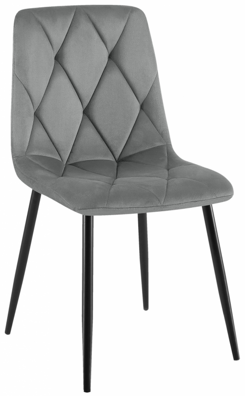 Jedálenská stolička Clairton zamat - tmavo šedá