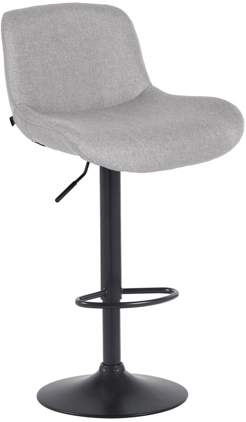 Barová stolička Solon - látka, čierny rám - svetlo šedá