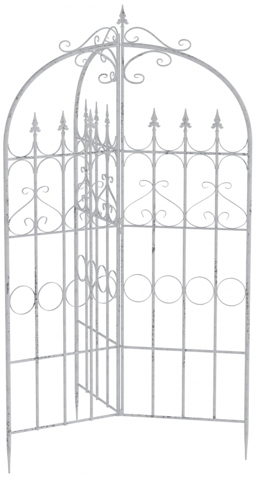 Mriežka na popínavé rastliny Flowton - starožitná biela