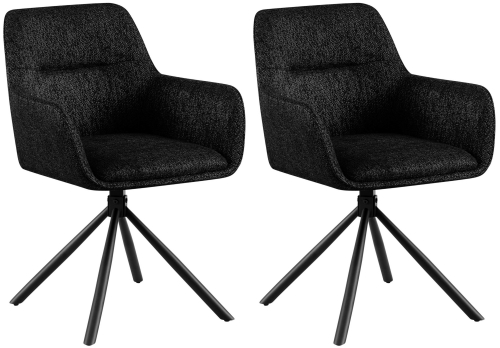 Set 2 stoličiek Tipton látka - čierna
