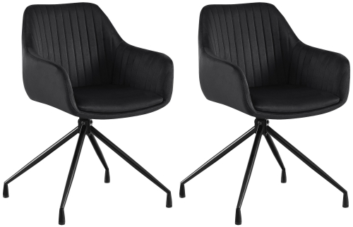 Set 2 jedálenských stoličiek Welby zamat - čierna