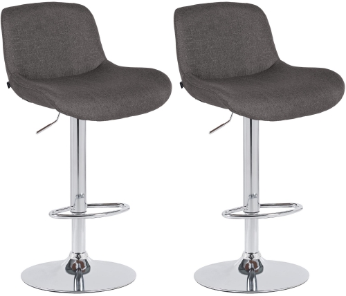2x Barová stoličkaSolon - látka, chróm rám - tmavo šedá