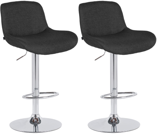 2x Barová stoličkaSolon - látka, chróm rám - čierna