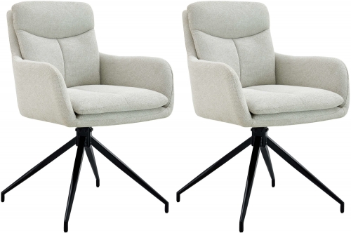 Set 2 jedálenských stoličiek Somers - látka - krémová