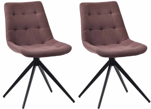 Set 2 jedálenských stoličiek Merna - látka - hnedá