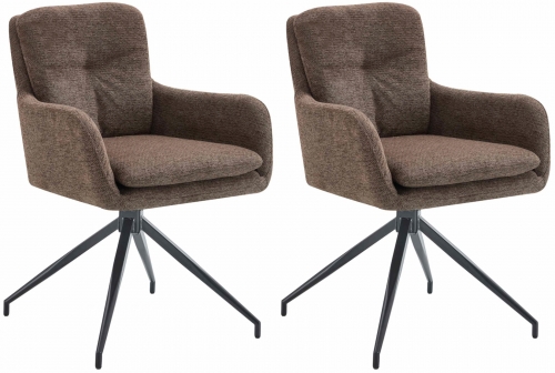 Set 2 jedálenských stoličiek Pickett - látka - hnedá