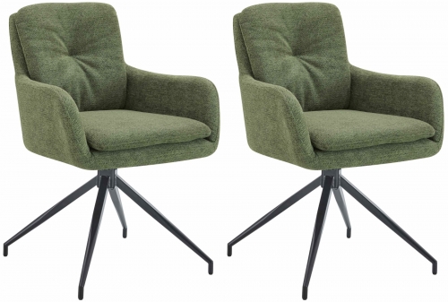 Set 2 jedálenských stoličiek Pickett - látka - zelená