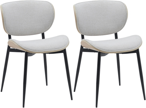 Set 2 jedálenských stoličiek Enid - látka - natura/krémová