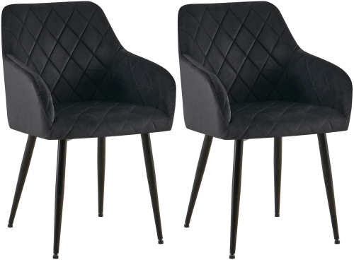 Set 2 jedálenských stoličiek Monett B - zamat, čierny rám - čierna