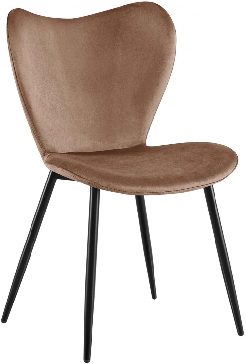 Jedálenská stolička Maika zamat - hnedá