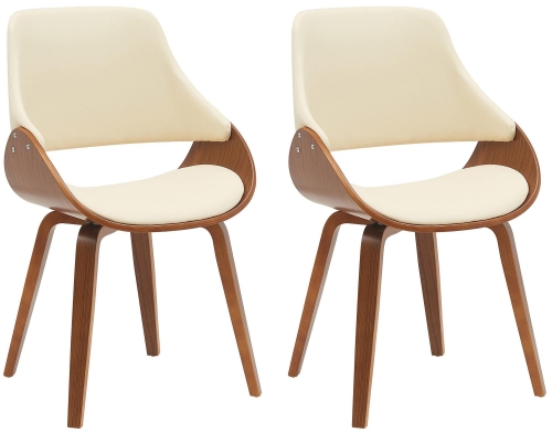 Sada 2 ks jedálenskej stoličky Vangale - orech/krémová