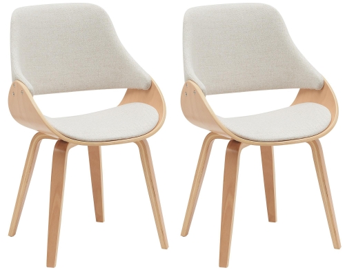 Sada 2 ks jedálenskej stoličky Vangale, látka - natura/krémová