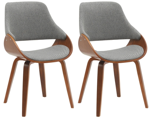 Sada 2 ks jedálenskej stoličky Vangale, látka - orech/sivá