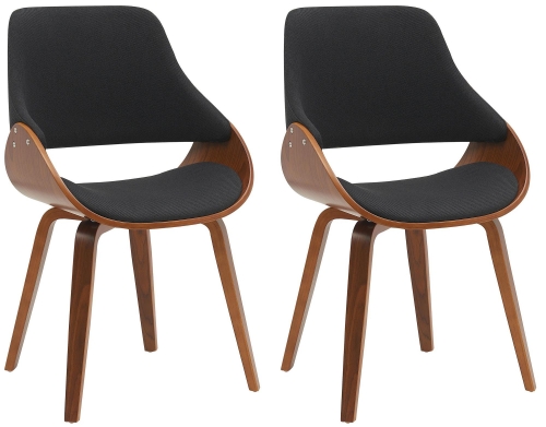 Sada 2 ks jedálenskej stoličky Vangale, látka - orech/čierna