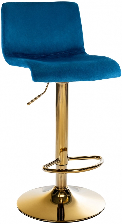 Barová stolička Hoover zamat - modrá