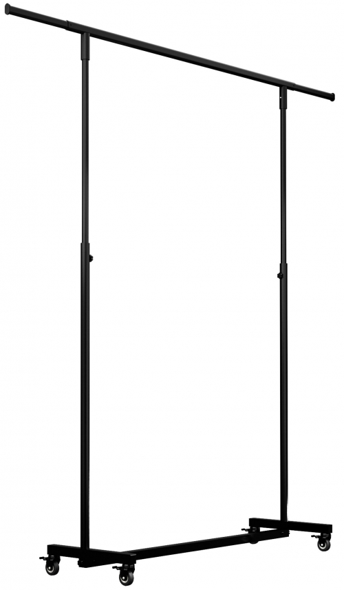 Vešiak na oblečenie s kolieskami Soran 120x50x188 - čierna