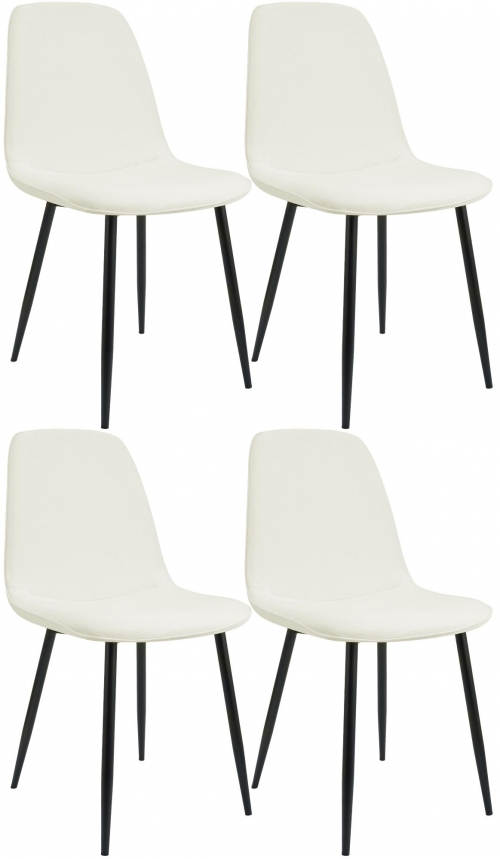 Sada 4 ks jedálenskej stoličky Maryam látka - krémová