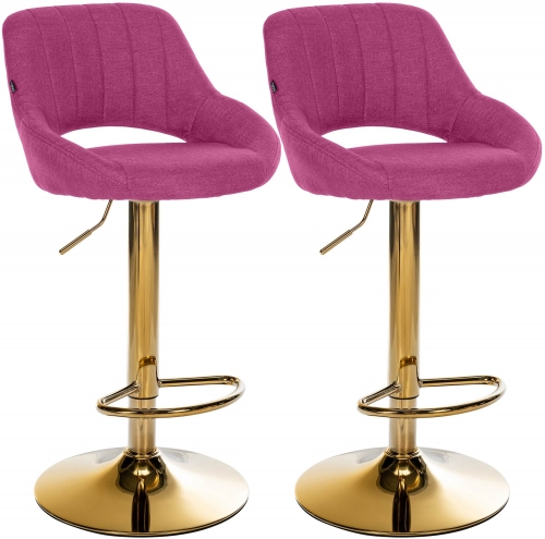 Sada 2 ks barovej stoličky Milet látka G - zlatá podnož - fialová