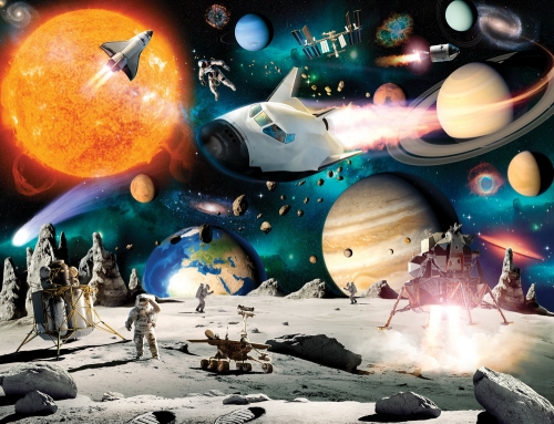 3D tapeta pre deti Walltastic - Space Adventure 305 x 244 cm
