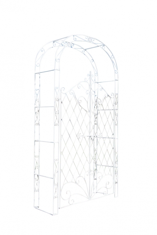 Oblúk na ruže Mel s bránkou - Biela antik