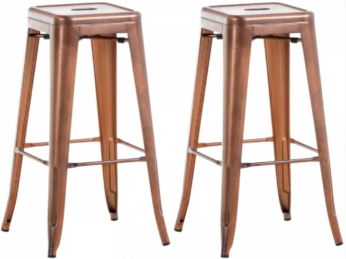 Kovová barová stolička Josh (SET 2 ks) - Meď