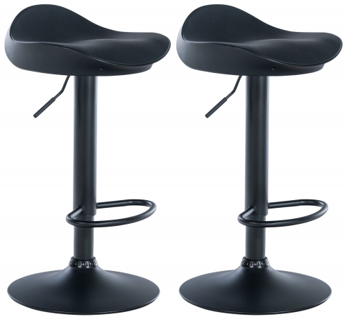 Barová stolička Alisson (SET 2 ks) ~ koženka, čierna podnož - Čierna