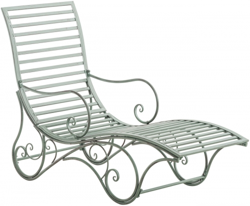 Kovová záhradné lehátko Amiens - Zelená antik