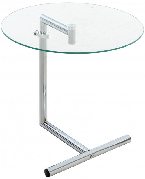 Stôl okrúhly sklenený - v41 - 64 cm x Ø45 cm - Transparentná / sklo