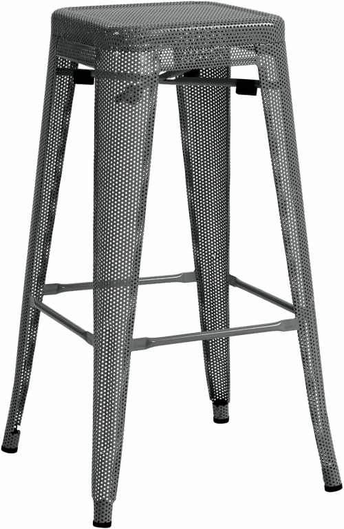 Kovová barová stolička Fletcher - Sivá