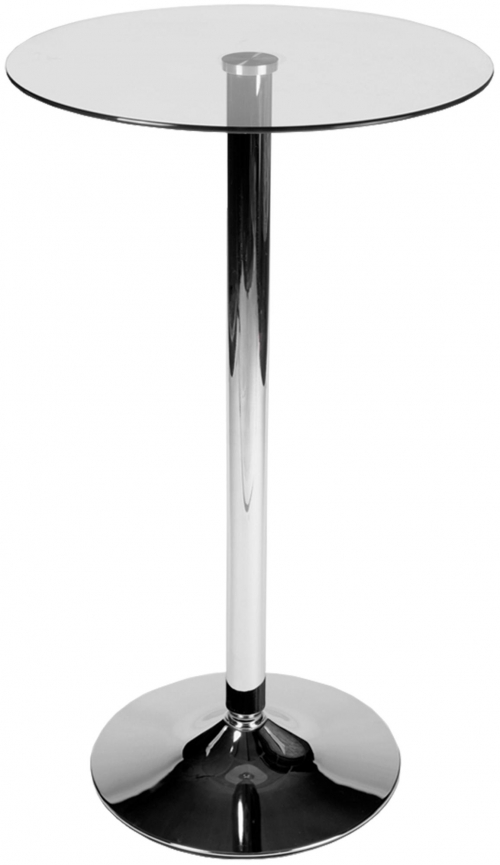 Barový stôl okrúhly 1024833, sklo / rám chróm - v105 x Ø60
