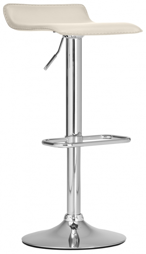 Barová stolička Dyn - podnož chróm - Krémová
