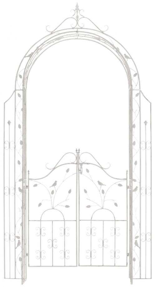 Pergola na popínavé rastliny GS22232 s bránkou - Antik biela