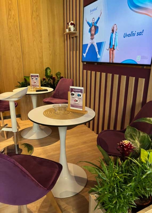 Stolička Linares (SET 4 ks) - zamat, drevené nohy natura - Fialová