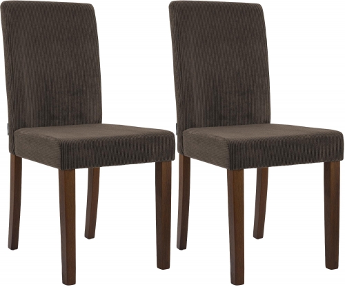 Sada 2 ks jedálenských stoličiek Ina látka cord, antik tmavá - hnedá